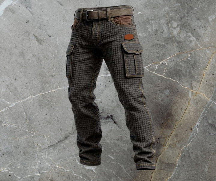 Charlie | Men's Slim-Fit Textured Cargo Trousers with Pockets
