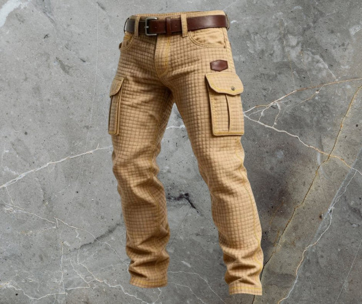 Charlie | Men's Slim-Fit Textured Cargo Trousers with Pockets