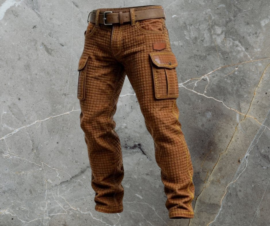 Charlie | Men's Slim-Fit Textured Cargo Trousers with Pockets
