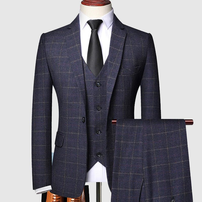 Theo | Men's Three-Piece Checked Formal Attire