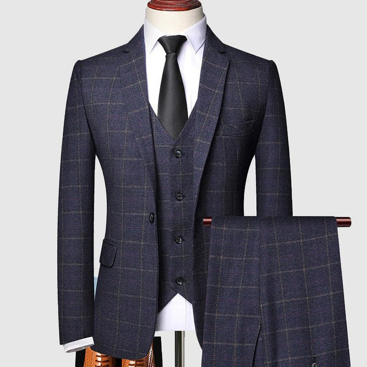 Theo | Men's Three-Piece Checked Formal Attire