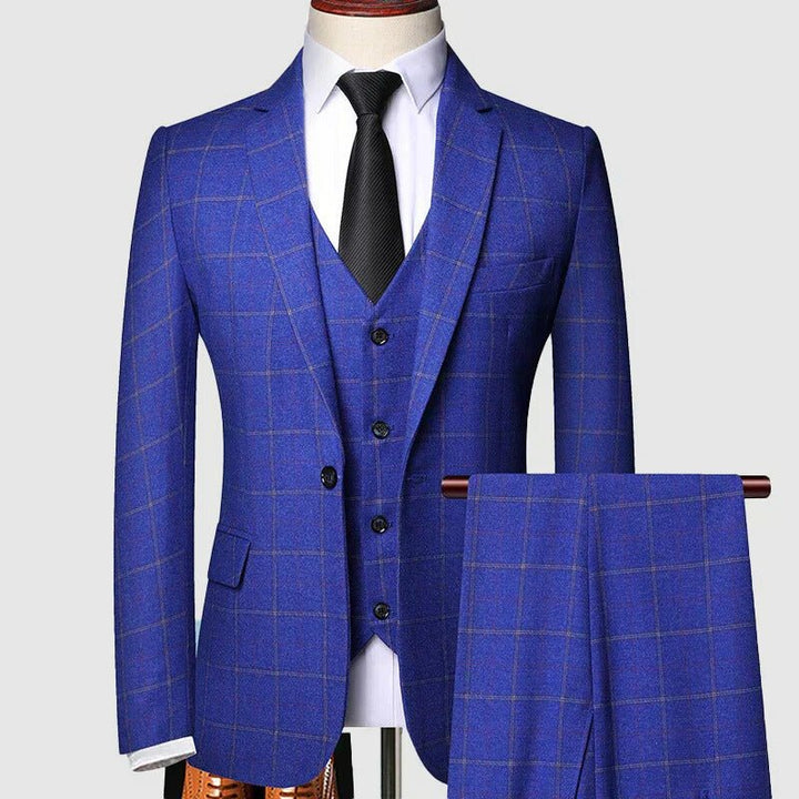 Theo | Men's Three-Piece Checked Formal Attire