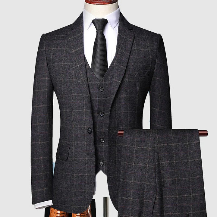 Theo | Men's Three-Piece Checked Formal Attire