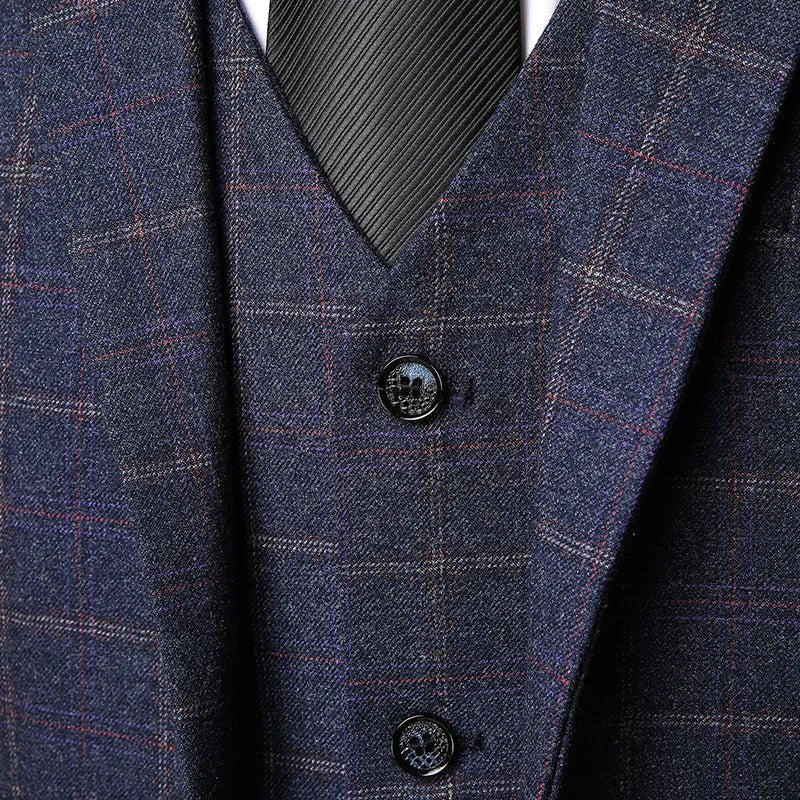 Theo | Men's Three-Piece Checked Formal Attire
