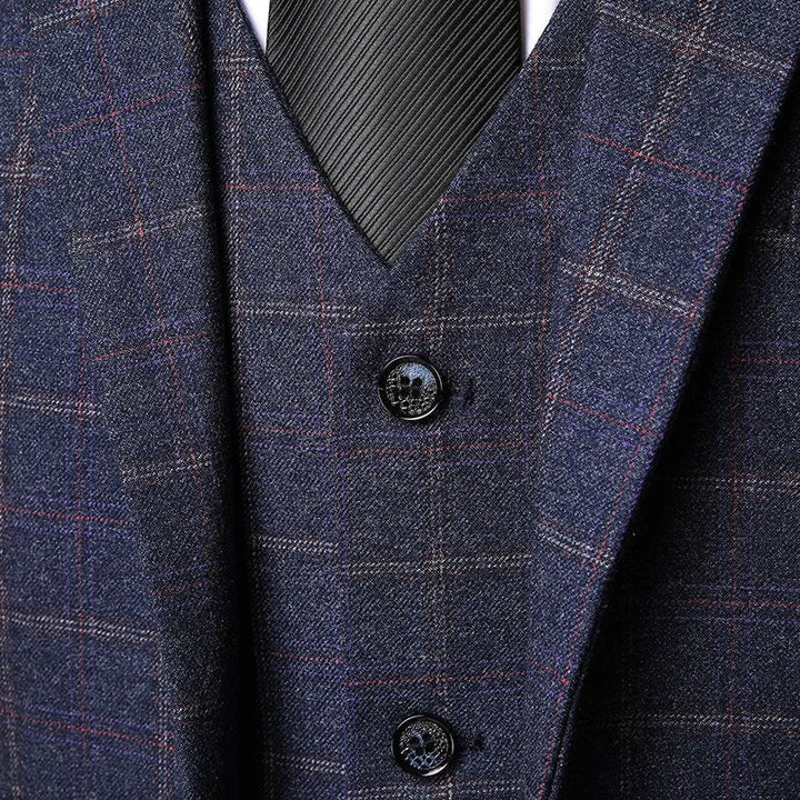 Theo | Men's Three-Piece Checked Formal Attire