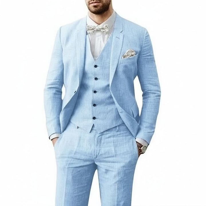 Thomas | Atuendo de boda de lino para hombre de tres piezas