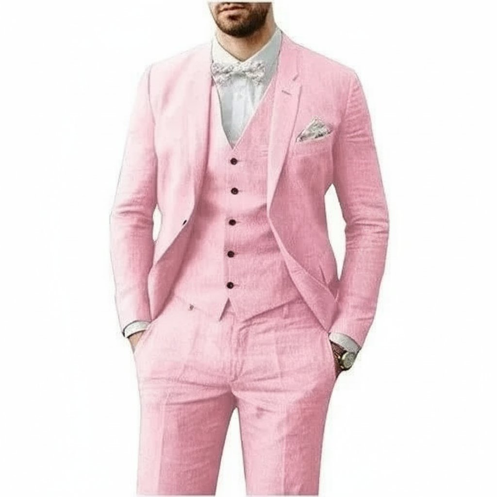 Thomas | Atuendo de boda de lino para hombre de tres piezas