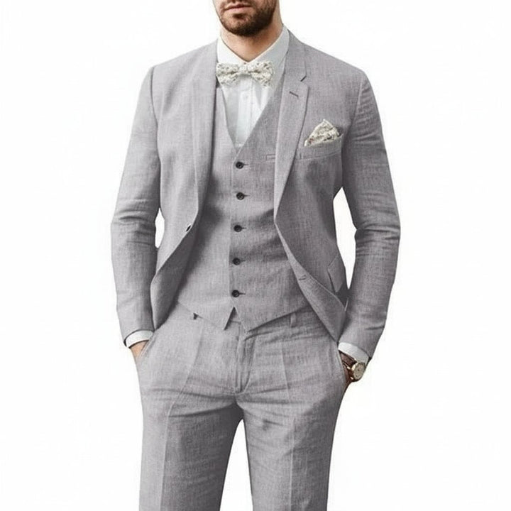 Thomas | Atuendo de boda de lino para hombre de tres piezas