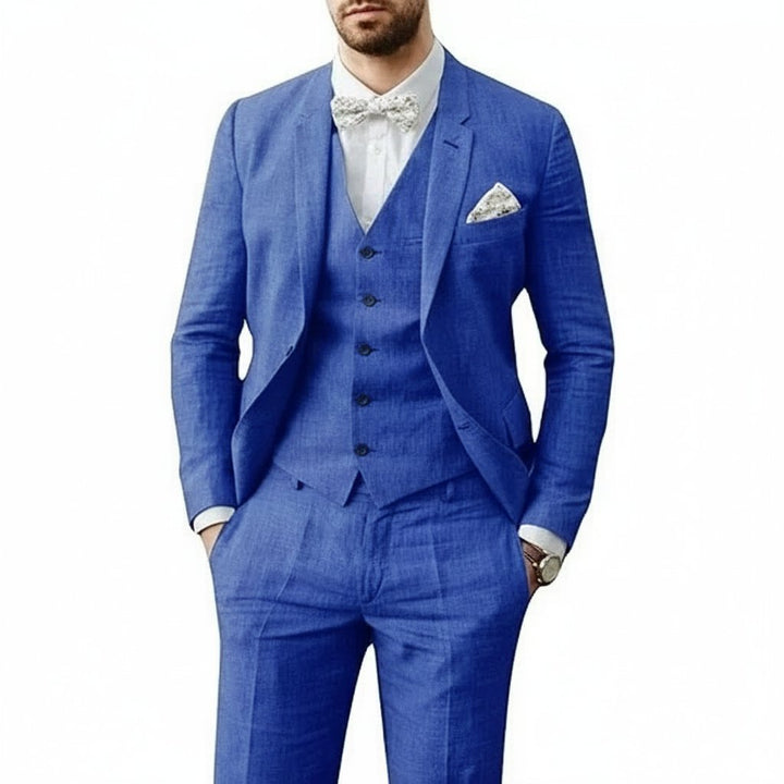 Thomas | Atuendo de boda de lino para hombre de tres piezas