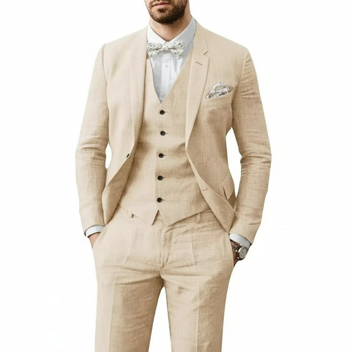 Thomas | Atuendo de boda de lino para hombre de tres piezas