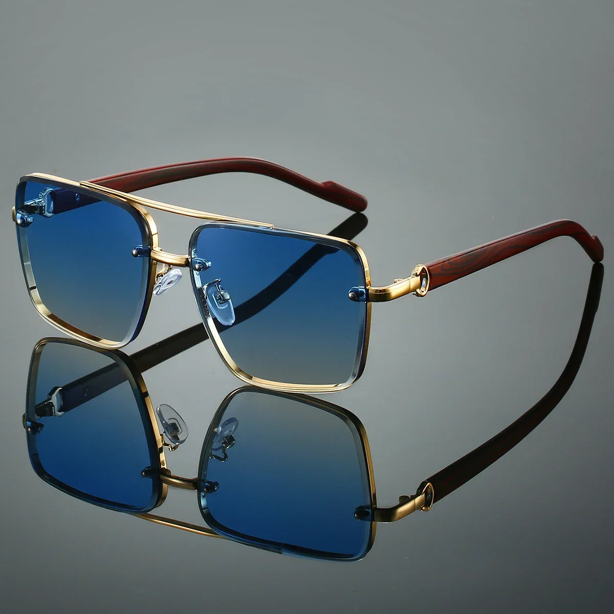 Stylish Square Aviator Sunglasses Blue