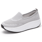 Women's Comfy Slip-On Mesh Platform Sneakers Grey