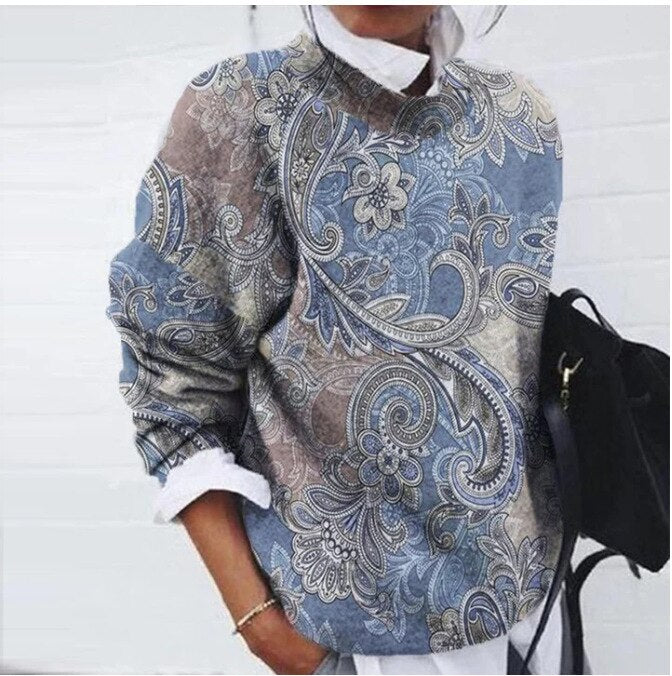 Women's Multicolor Floral Knit Sweater
