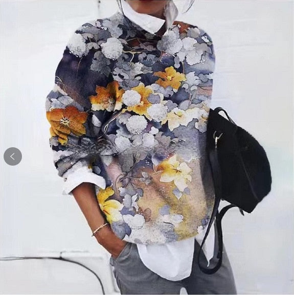 Women's Multicolor Floral Knit Sweater