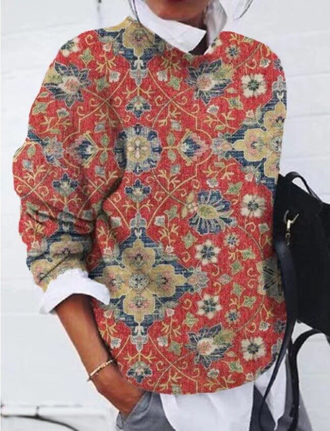 Women's Multicolor Floral Knit Sweater