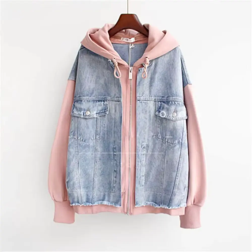 Denim Hoodie for Ultimate Comfort Pink