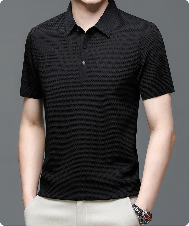 Men's Short Sleeve Structured Polo for Business Casual Wear