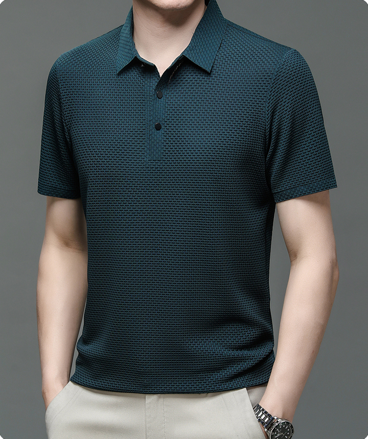 Men's Short Sleeve Structured Polo for Business Casual Wear