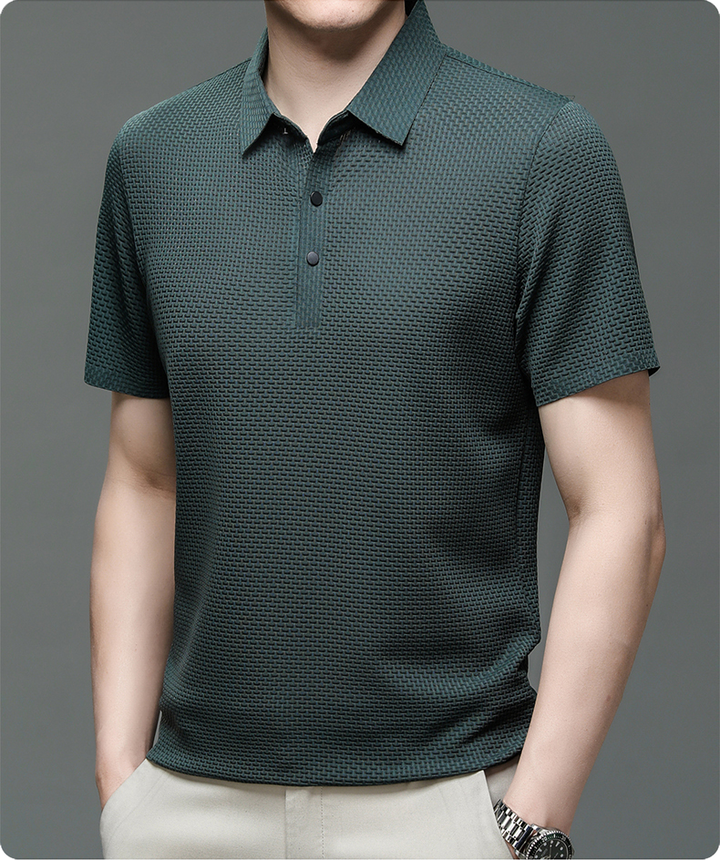 Men's Short Sleeve Structured Polo for Business Casual Wear