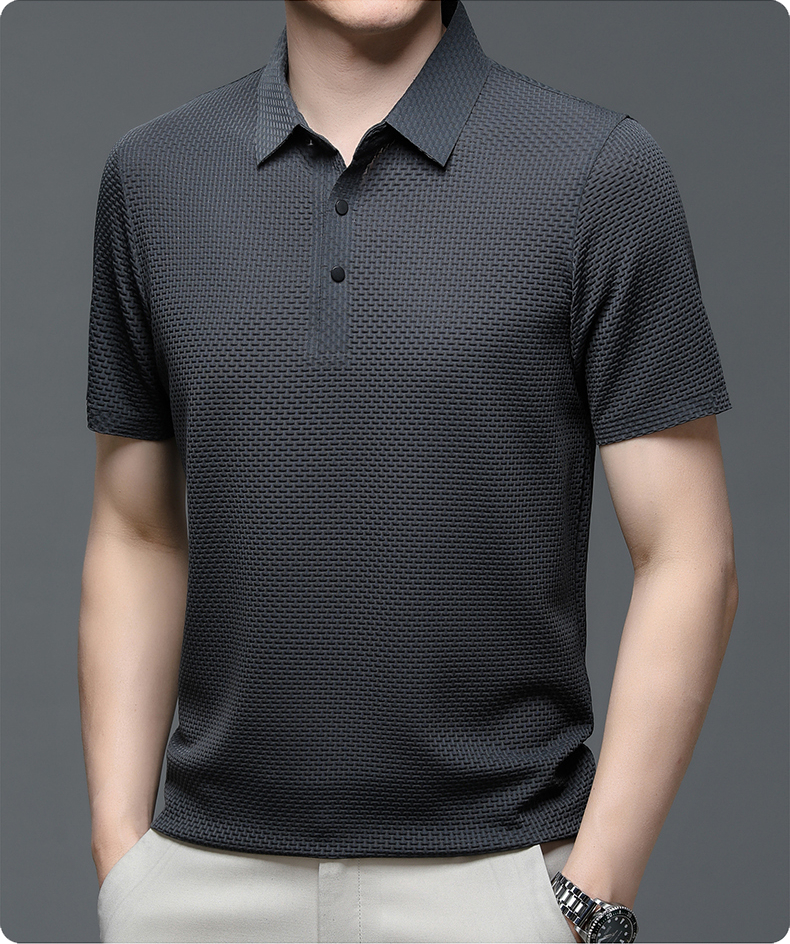 Men's Short Sleeve Structured Polo for Business Casual Wear