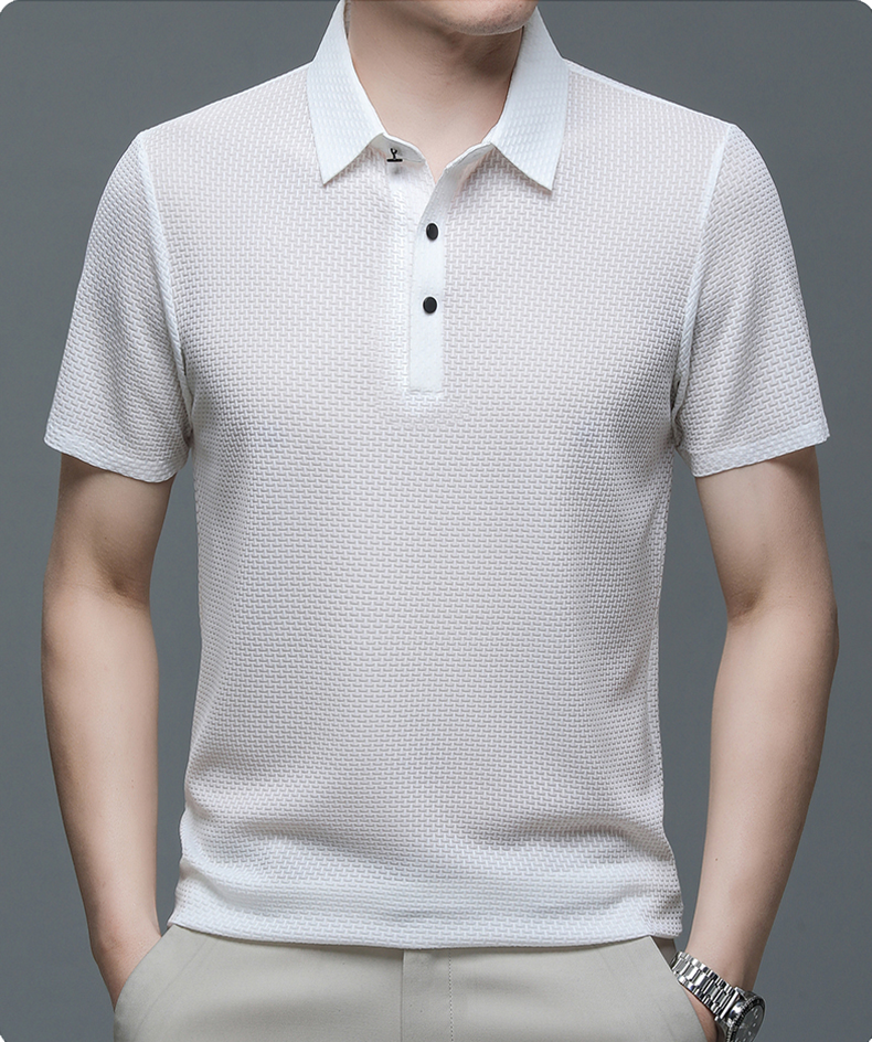 Men's Short Sleeve Structured Polo for Business Casual Wear