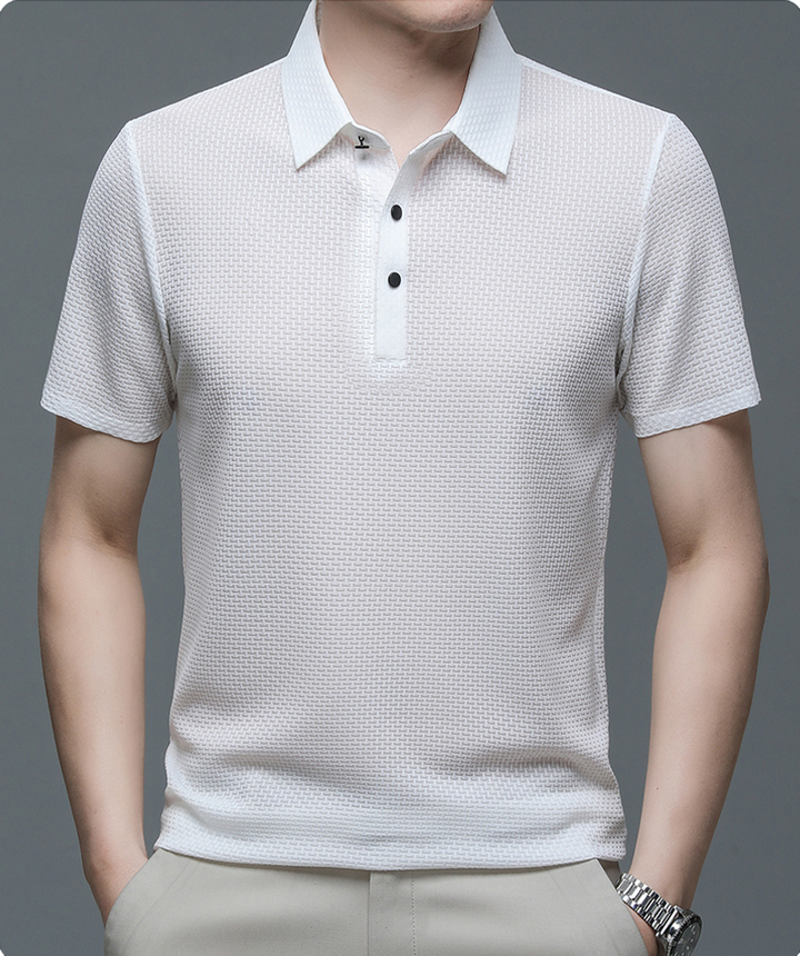 Men's Short Sleeve Structured Polo for Business Casual Wear