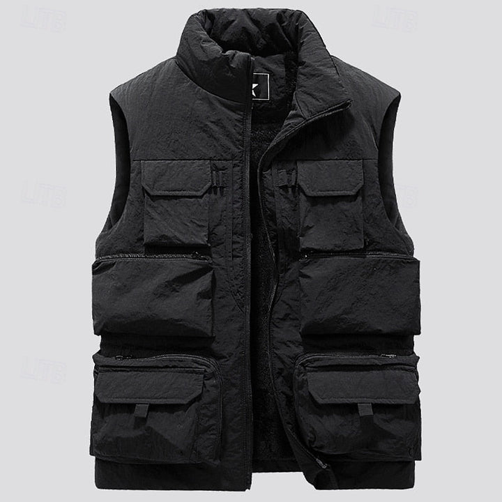 Chaleco utilitario resistente con múltiples bolsillos para hombre