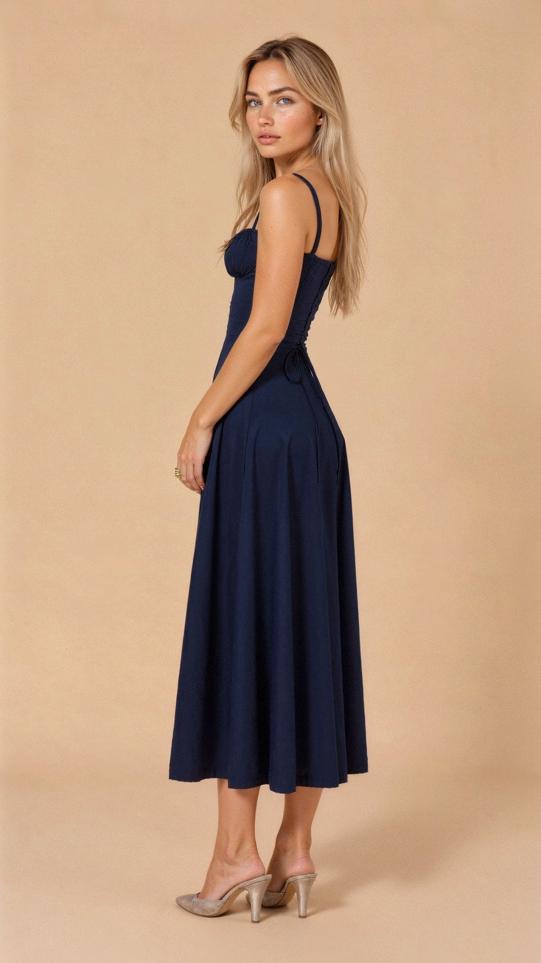 Bonnie | Damen Midikleid mit floraler, schicker Korsage