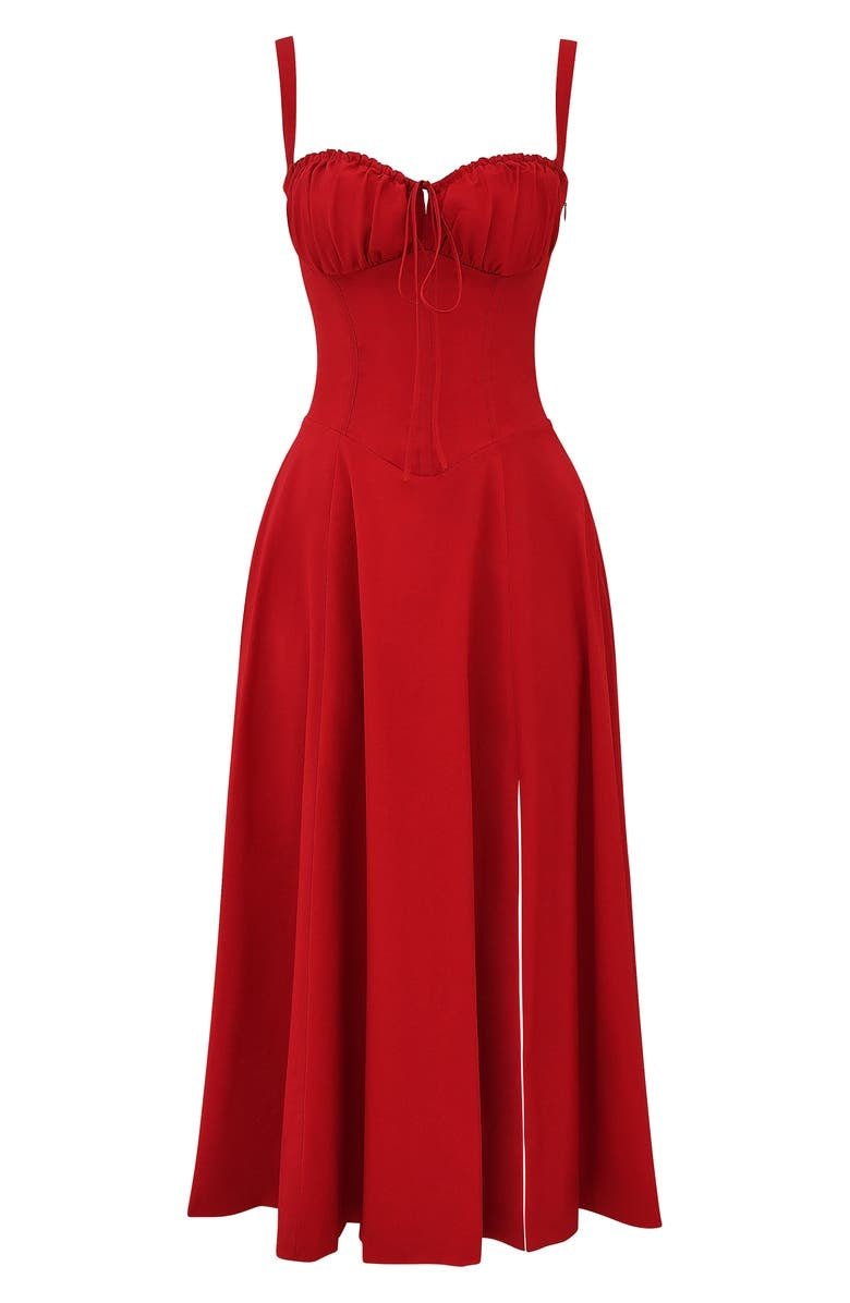 Bonnie | Damen Midikleid mit floraler, schicker Korsage