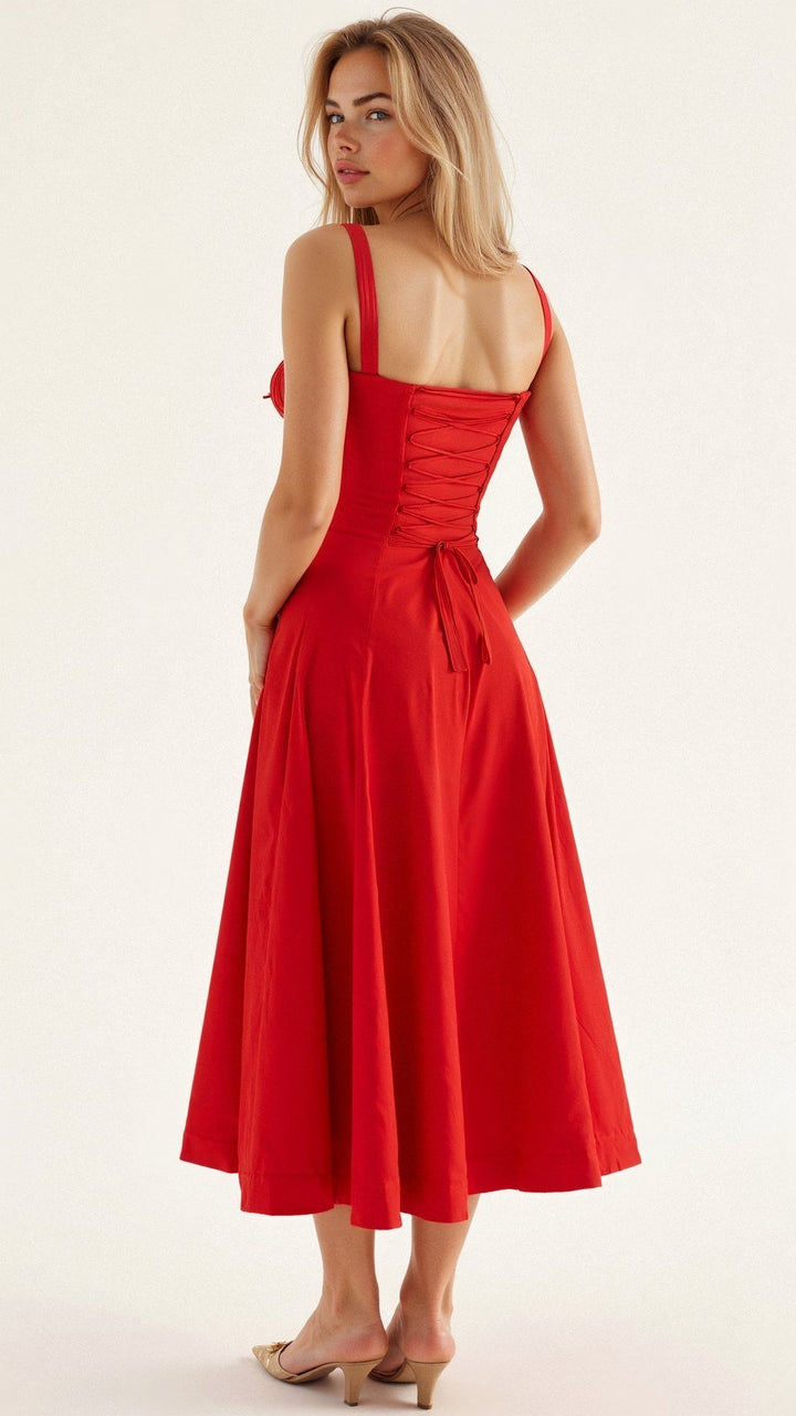 Bonnie | Damen Midikleid mit floraler, schicker Korsage