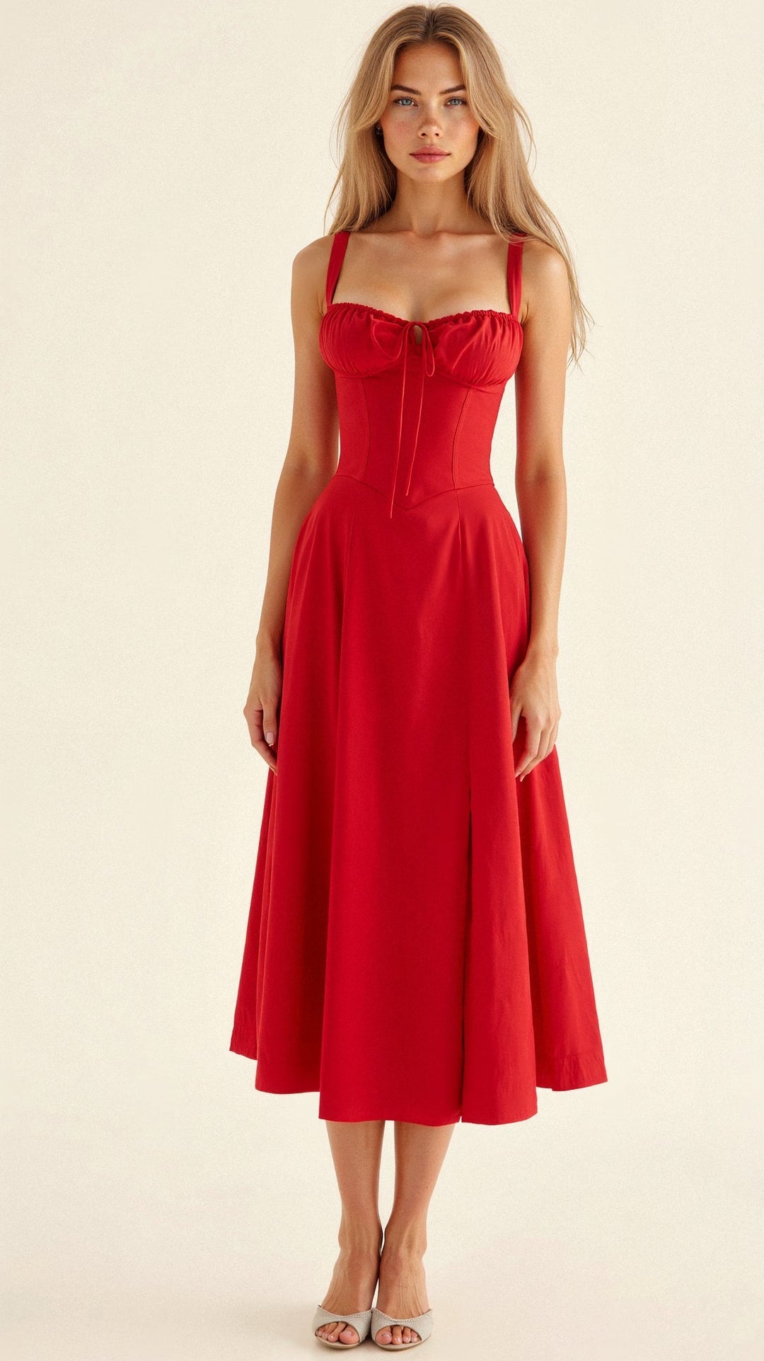 Bonnie | Damen Midikleid mit floraler, schicker Korsage
