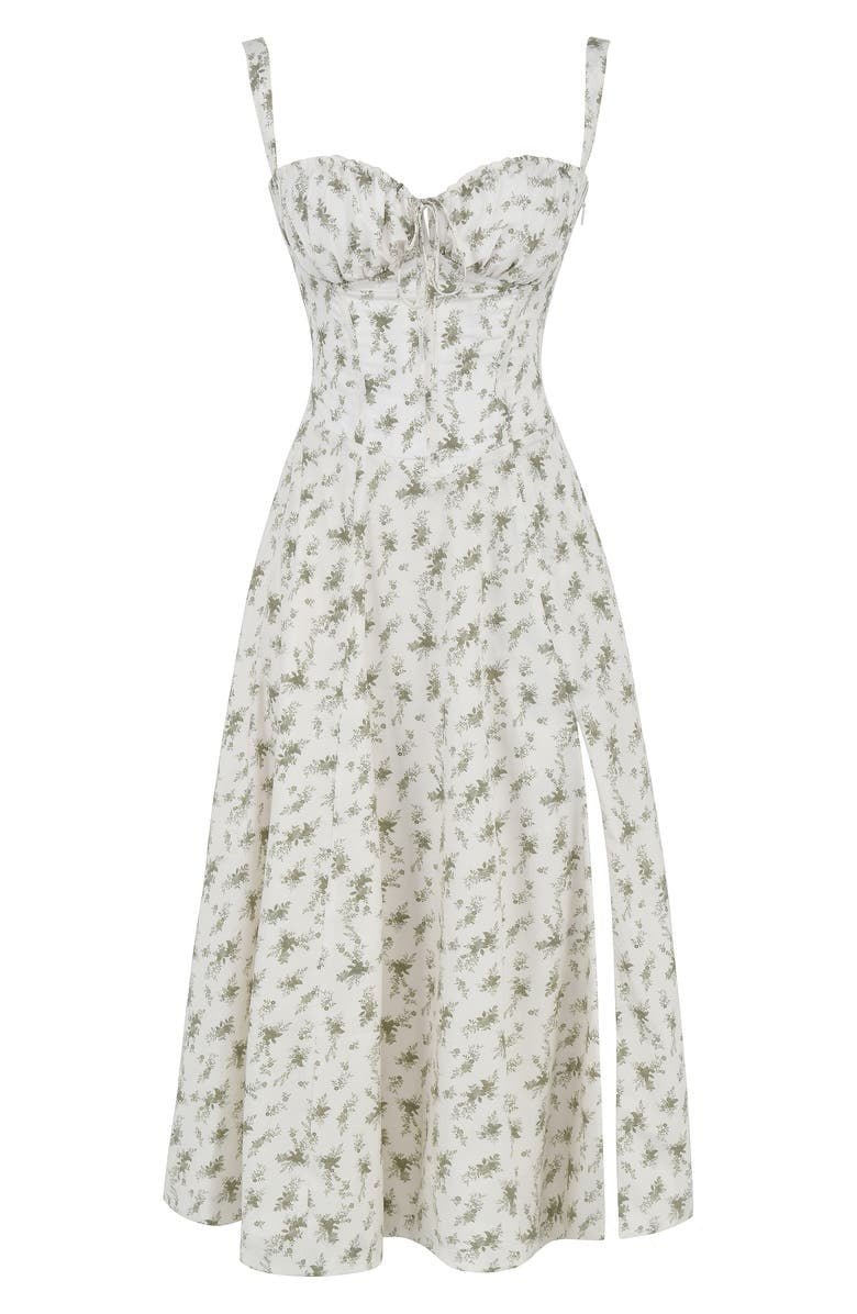 Bonnie | Damen Midikleid mit floraler, schicker Korsage