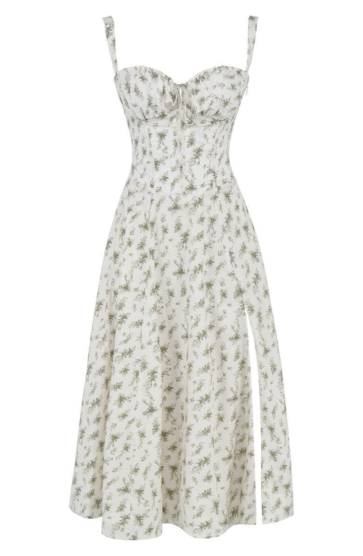 Bonnie | Damen Midikleid mit floraler, schicker Korsage