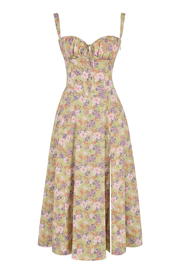 Bonnie | Damen Midikleid mit floraler, schicker Korsage