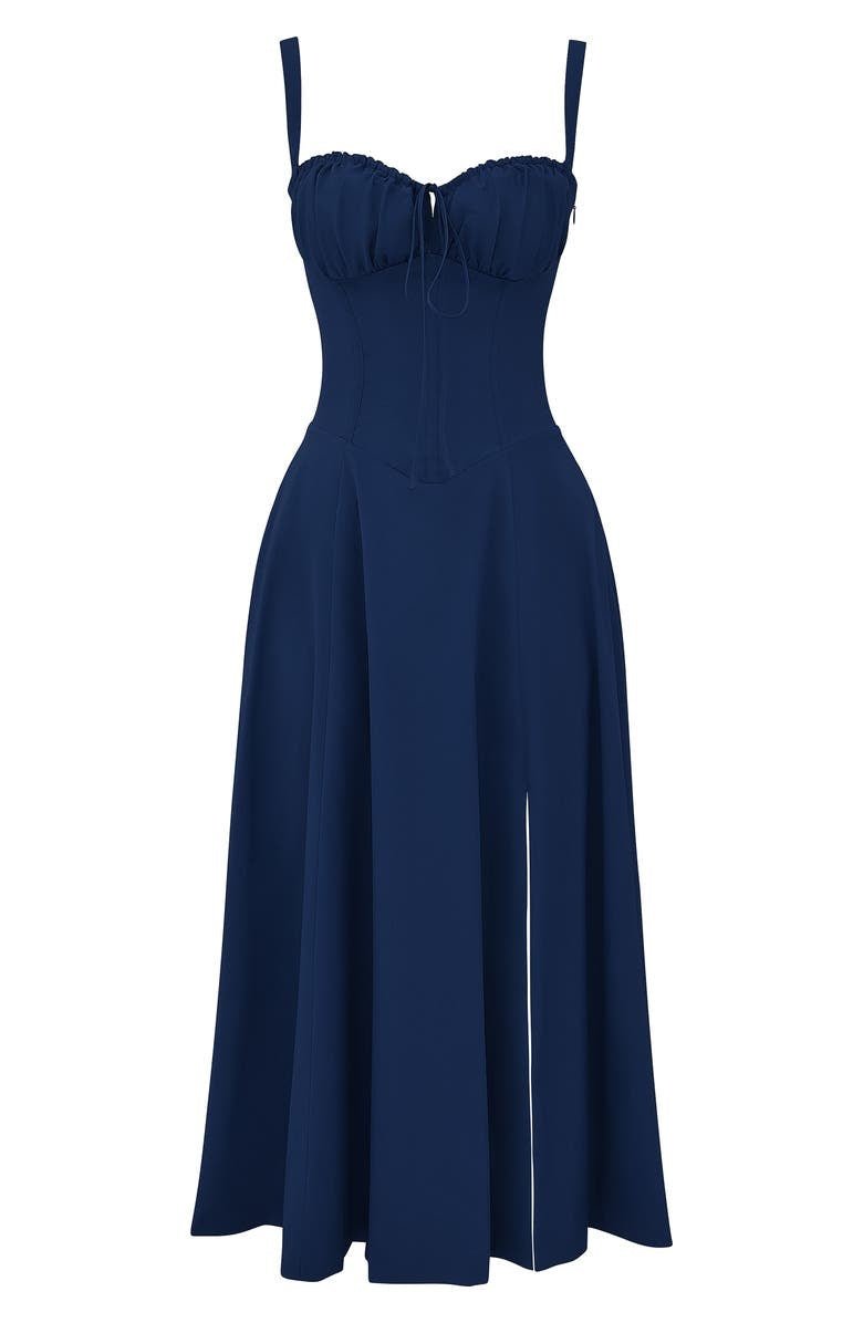 Bonnie | Damen Midikleid mit floraler, schicker Korsage