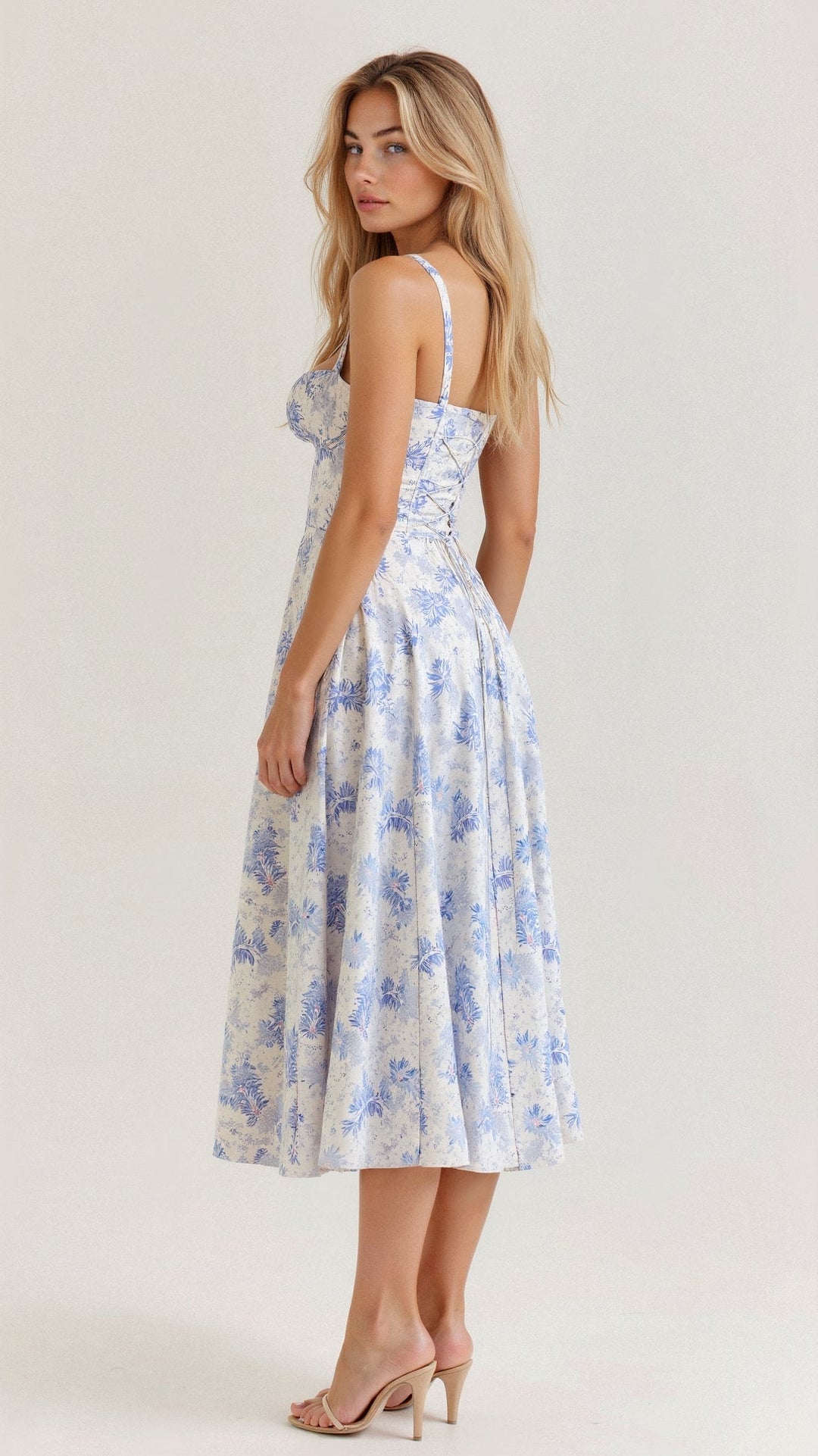 Bonnie | Damen Midikleid mit floraler, schicker Korsage