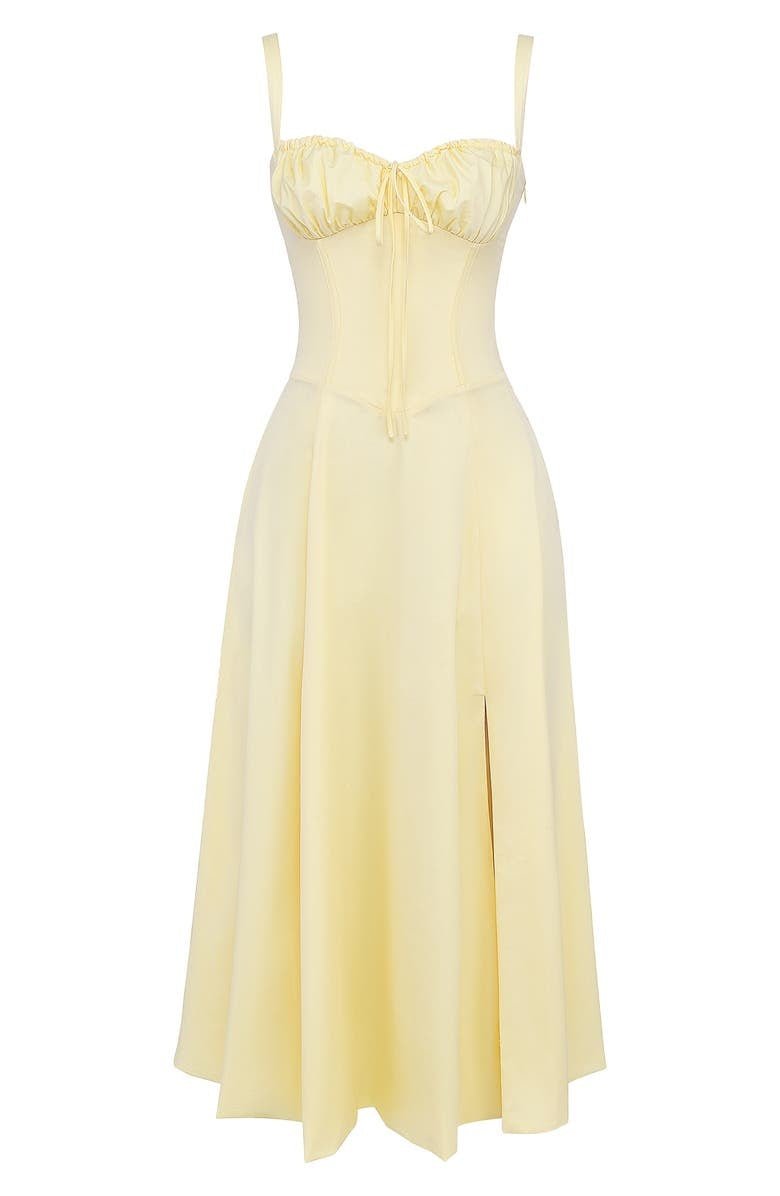 Bonnie | Damen Midikleid mit floraler, schicker Korsage