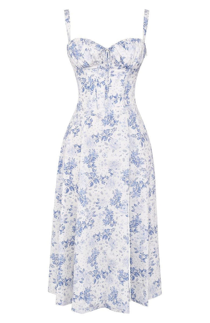 Bonnie | Damen Midikleid mit floraler, schicker Korsage