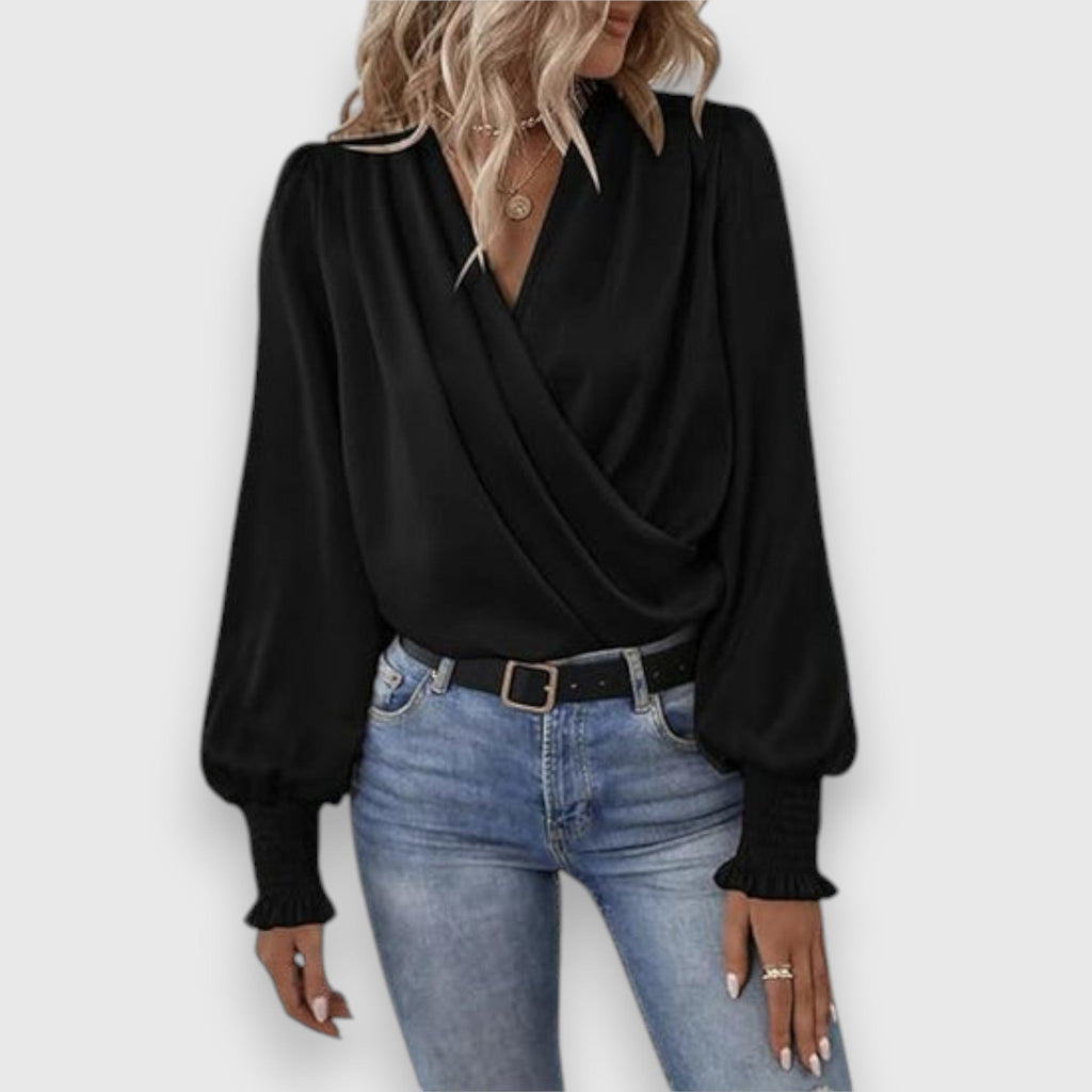 Women's Modern Grace Wrap Top Black