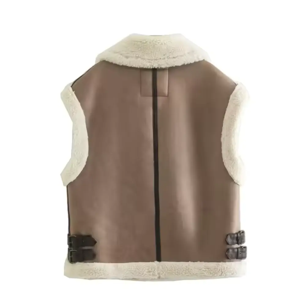 Tri-Color Zipper Vest for Women