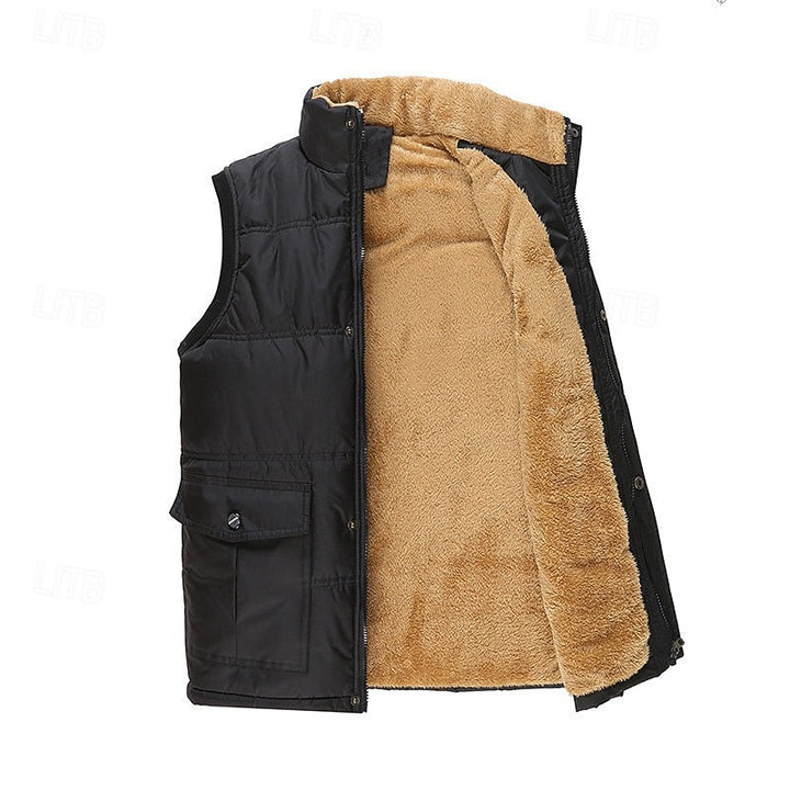 Herren-Pufferweste mit Sherpa-Futter
