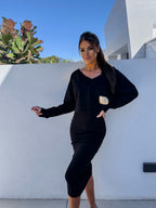 Margot | Casual Sweatshirt And Dress Set Black