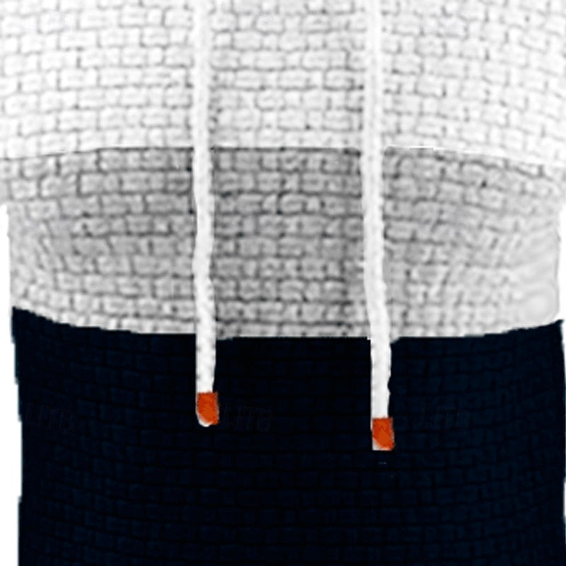 Men's Color Block Textured Hoodie