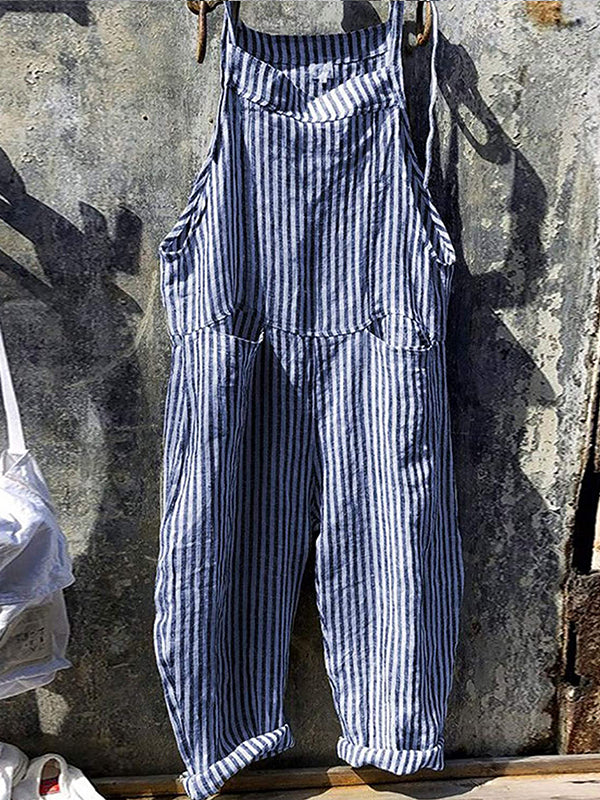 Olivia | Women's Striped Wide Leg Jumpsuit
