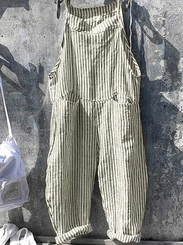 Olivia | Women's Striped Wide Leg Jumpsuit