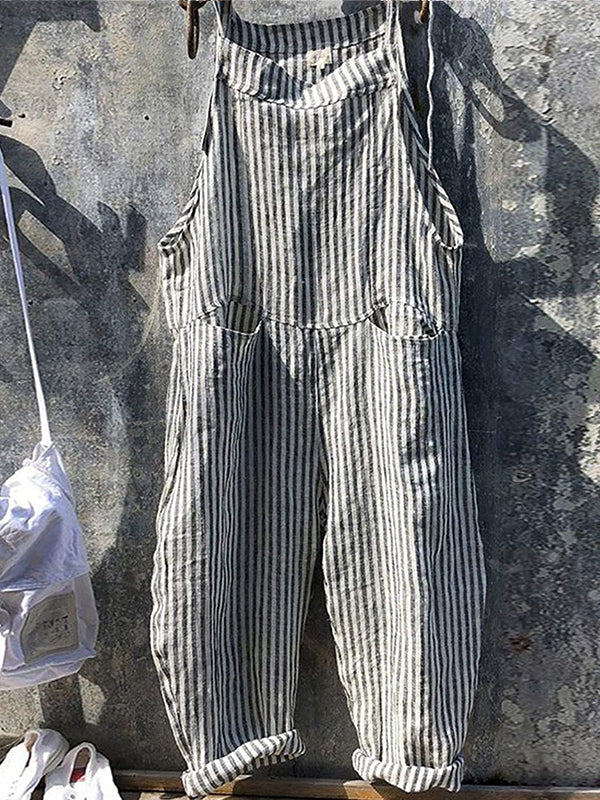 Olivia | Women's Striped Wide Leg Jumpsuit