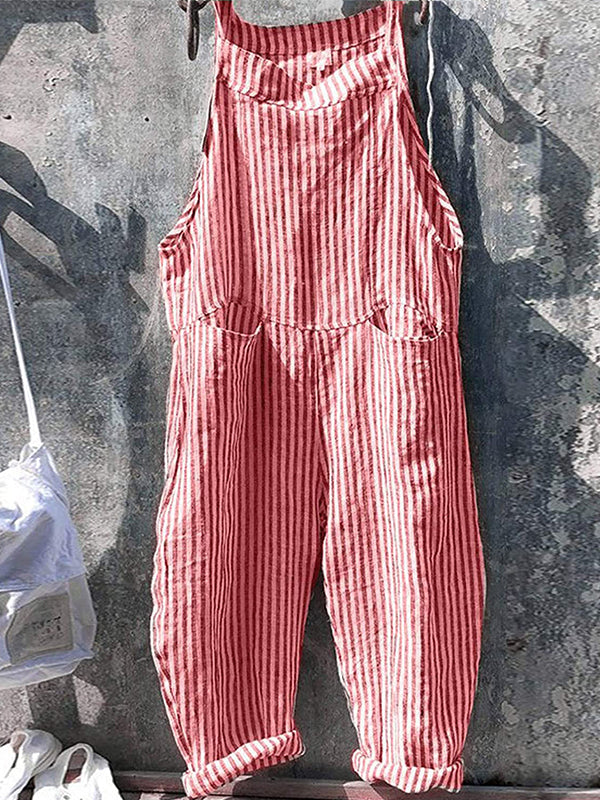 Olivia | Women's Striped Wide Leg Jumpsuit