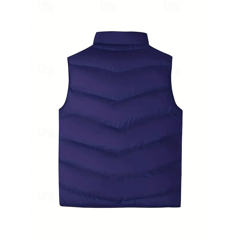 Herengewatteerd puffer-gilet
