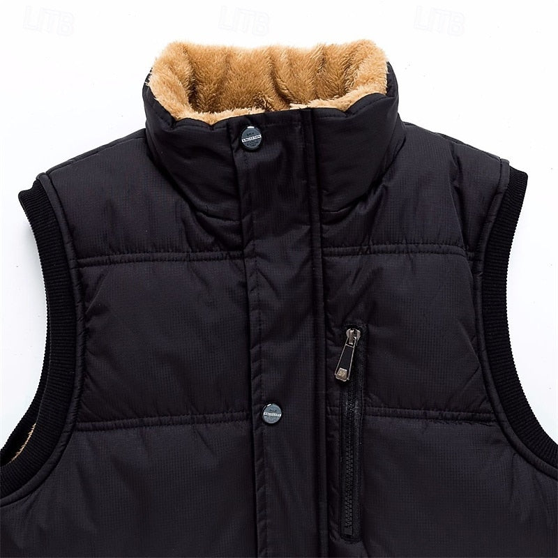 Herren-Pufferweste mit Sherpa-Futter