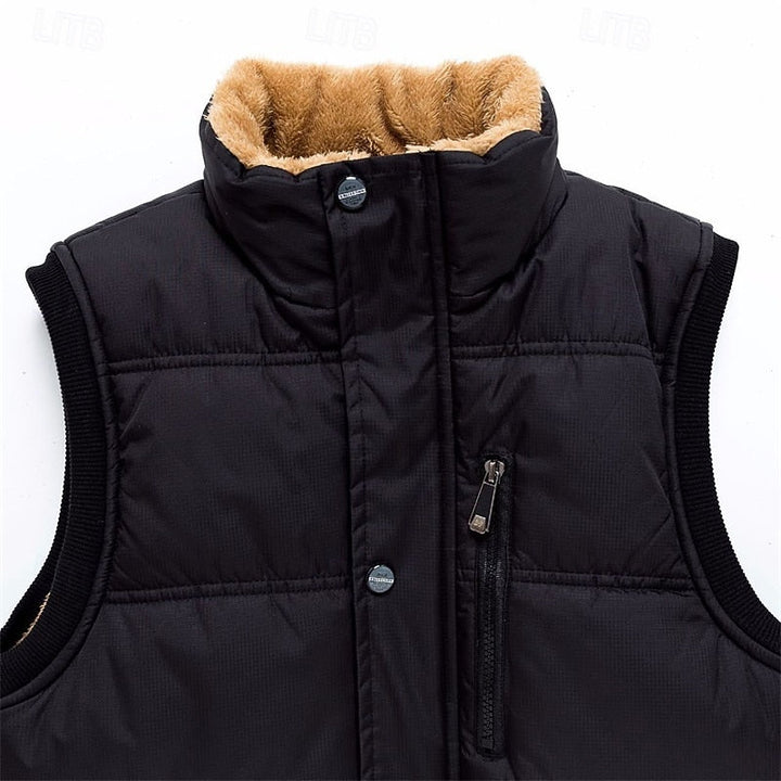 Herren-Pufferweste mit Sherpa-Futter